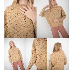 EUC Misha & Puff original popcorn sweater - camel confetti, XL